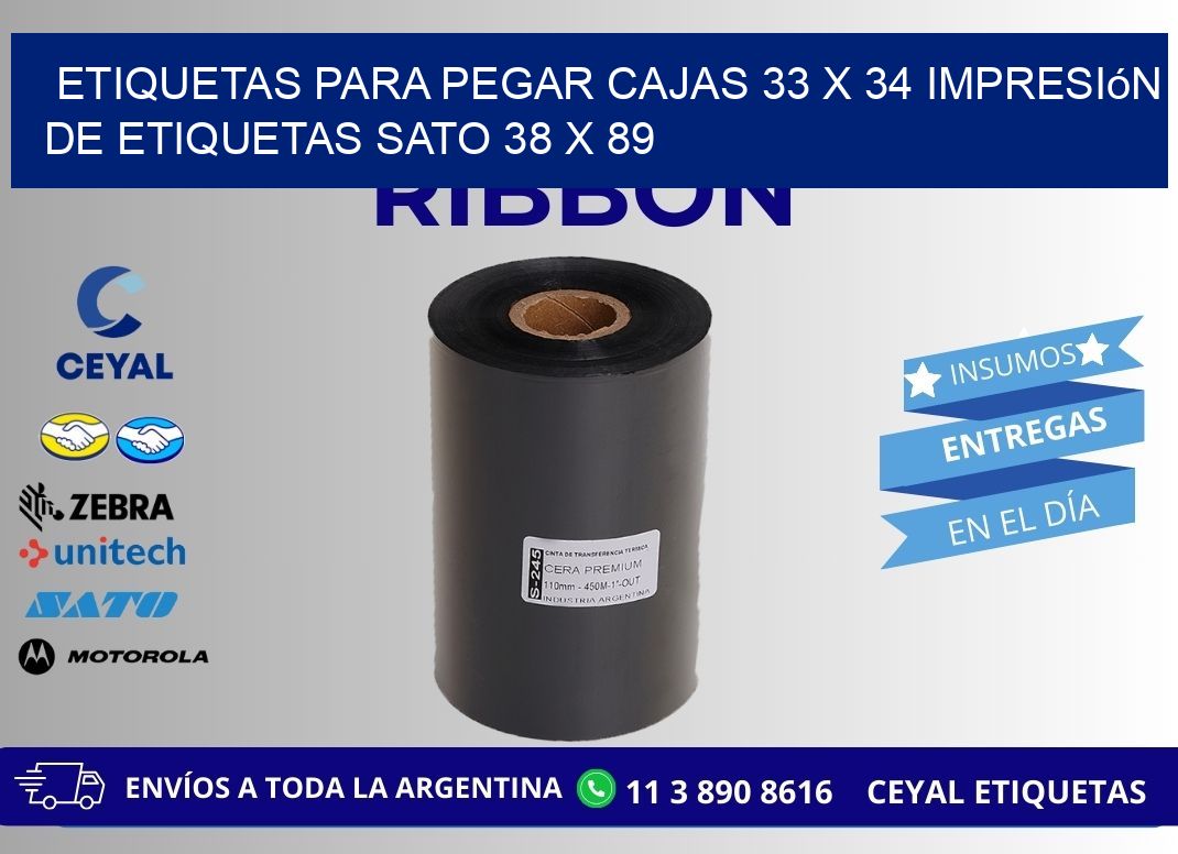 etiquetas para pegar cajas 33 x 34 impresión de etiquetas sato 38 x 89