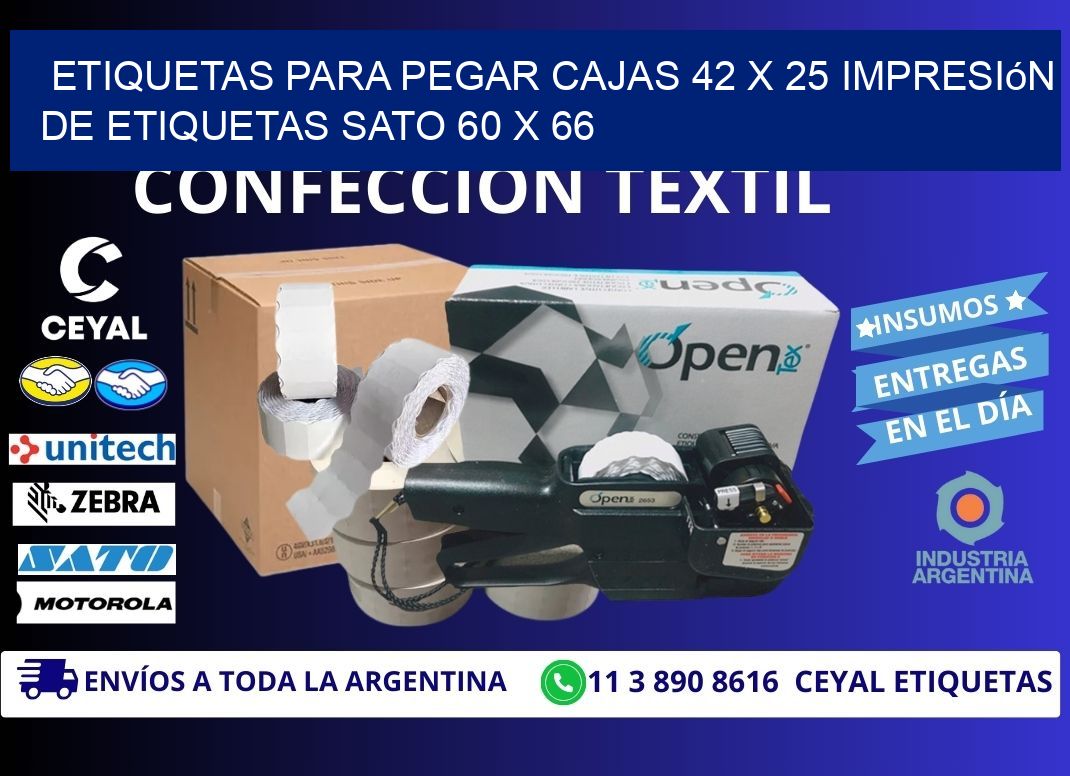 etiquetas para pegar cajas 42 x 25 impresión de etiquetas sato 60 x 66