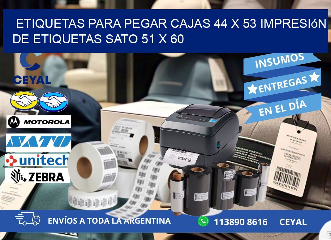etiquetas para pegar cajas 44 x 53 impresión de etiquetas sato 51 x 60