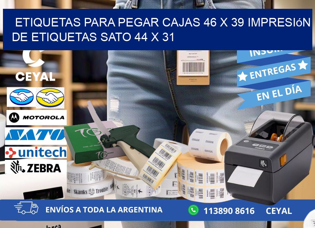 etiquetas para pegar cajas 46 x 39 impresión de etiquetas sato 44 x 31