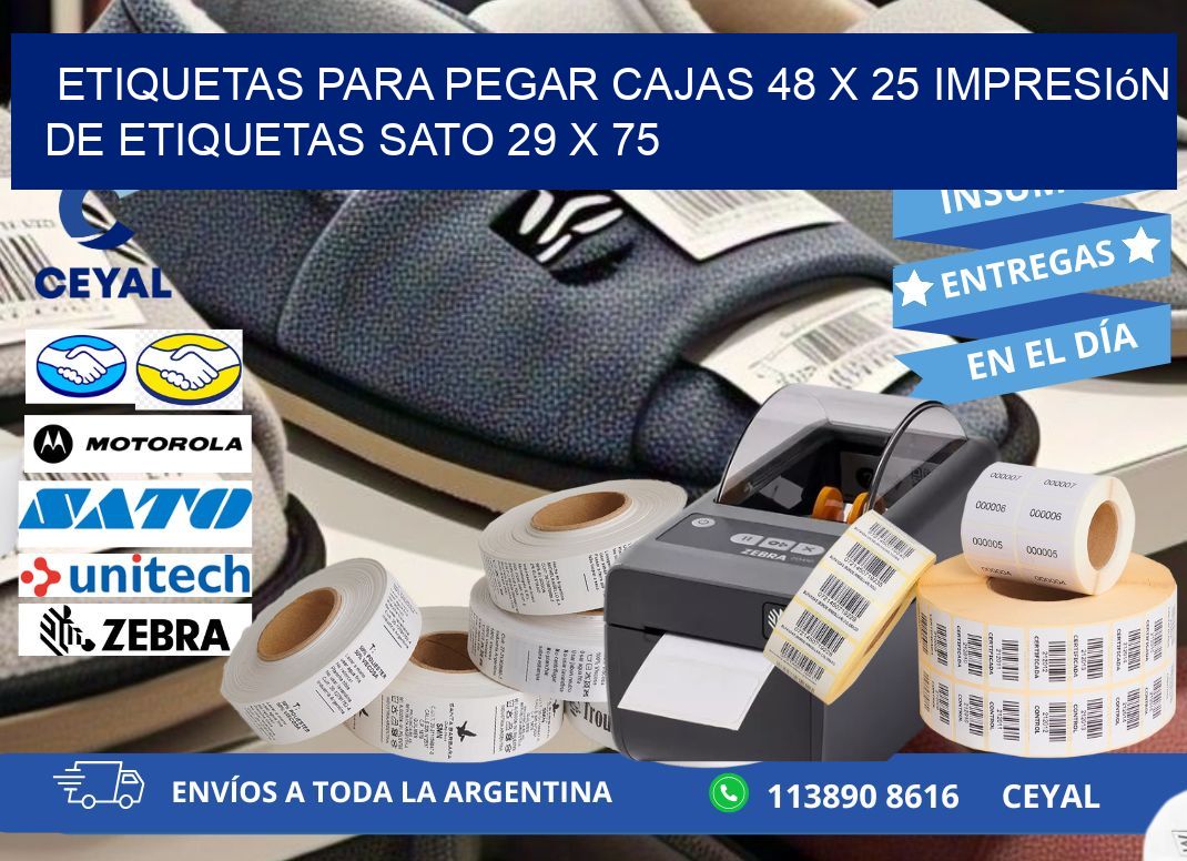 etiquetas para pegar cajas 48 x 25 impresión de etiquetas sato 29 x 75