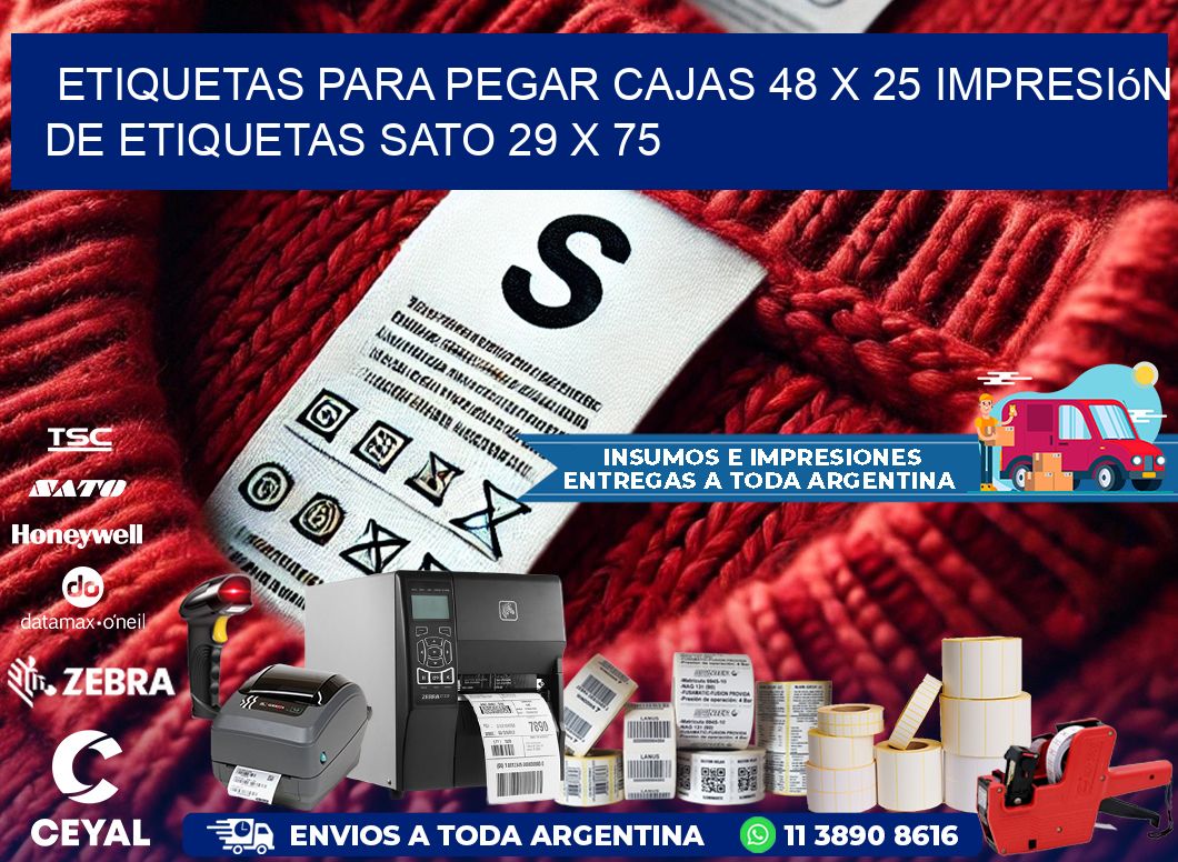 etiquetas para pegar cajas 48 x 25 impresión de etiquetas sato 29 x 75