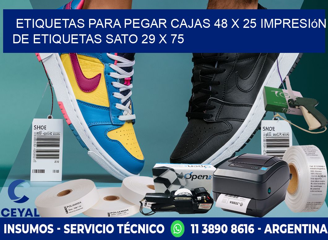 etiquetas para pegar cajas 48 x 25 impresión de etiquetas sato 29 x 75