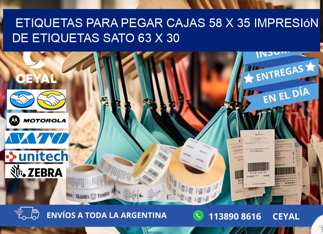 etiquetas para pegar cajas 58 x 35 impresión de etiquetas sato 63 x 30