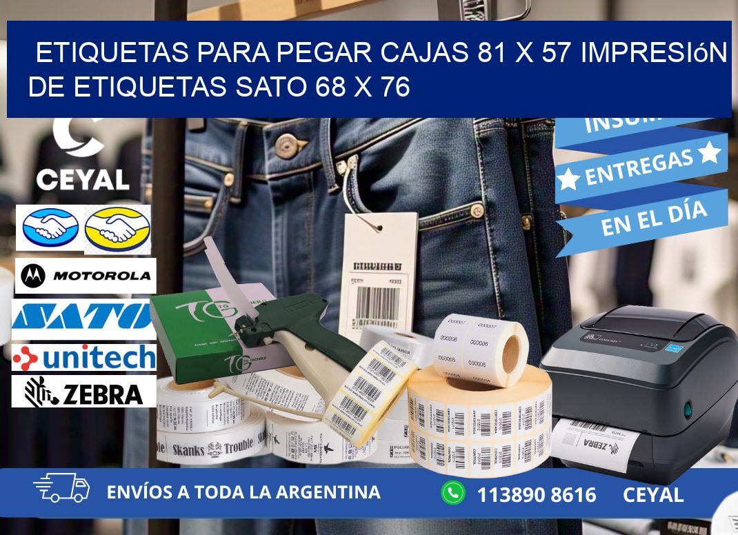 etiquetas para pegar cajas 81 x 57 impresión de etiquetas sato 68 x 76