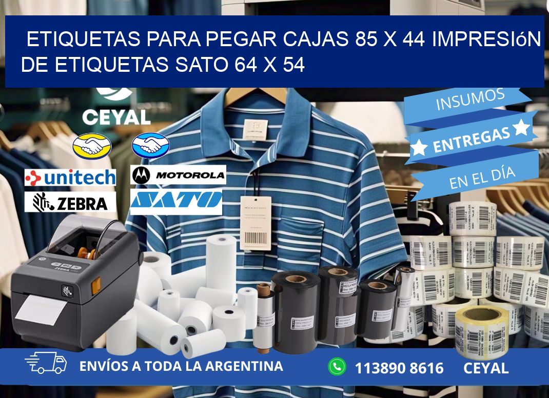 etiquetas para pegar cajas 85 x 44 impresión de etiquetas sato 64 x 54