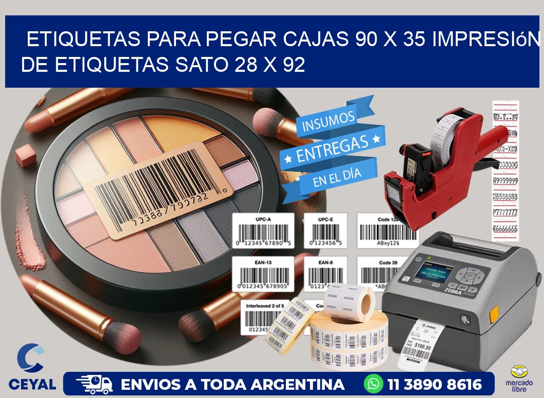 etiquetas para pegar cajas 90 x 35 impresión de etiquetas sato 28 x 92