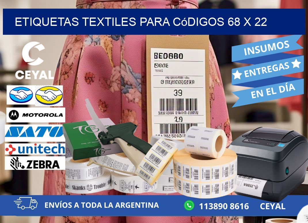 etiquetas textiles para códigos 68 x 22