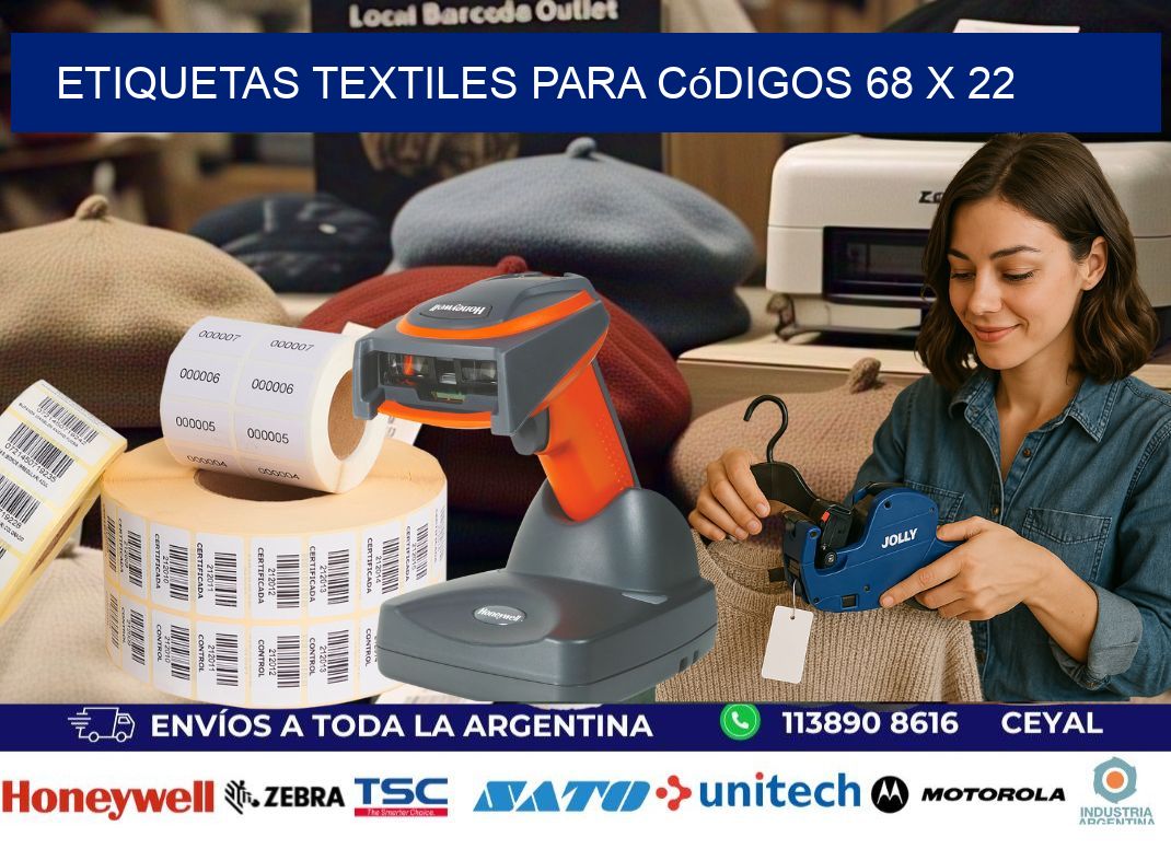 etiquetas textiles para códigos 68 x 22