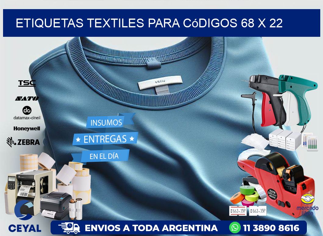 etiquetas textiles para códigos 68 x 22