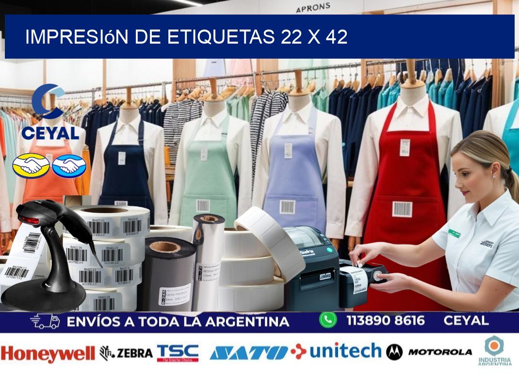 impresión de etiquetas 22 x 42