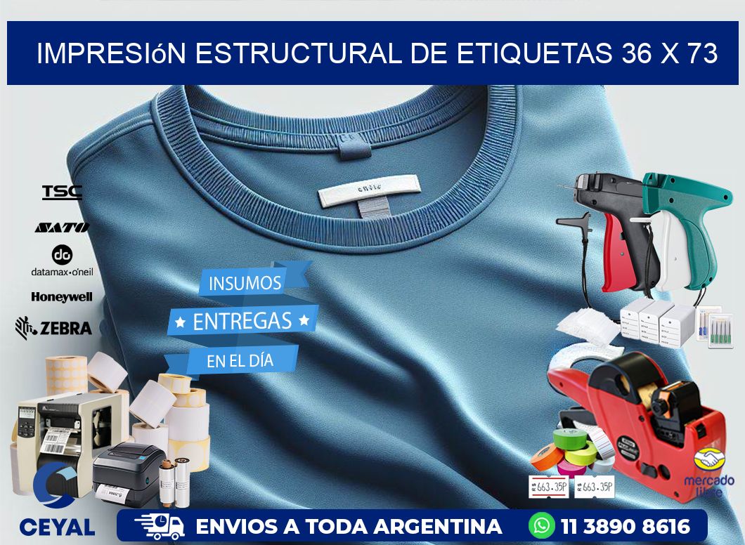 impresión estructural de etiquetas 36 x 73