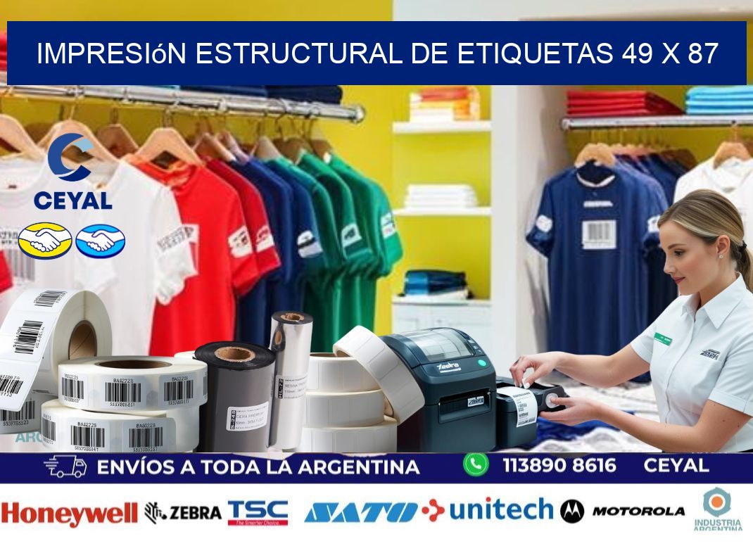 impresión estructural de etiquetas 49 x 87