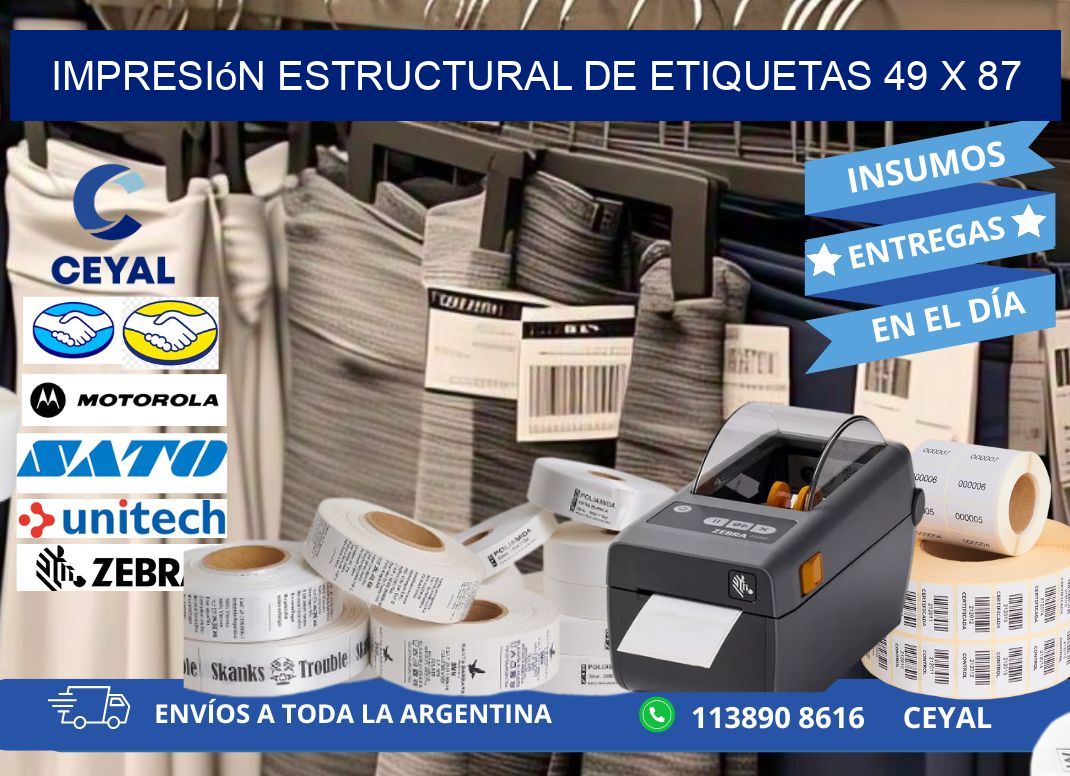 impresión estructural de etiquetas 49 x 87