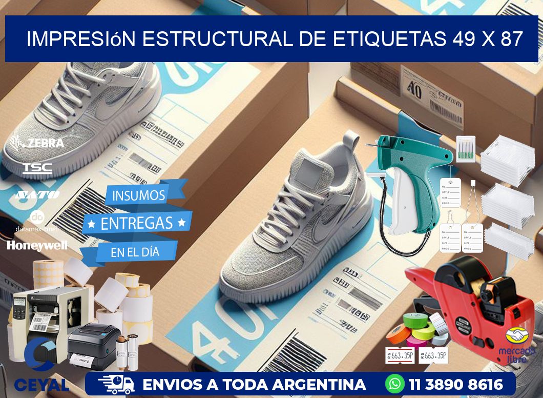 impresión estructural de etiquetas 49 x 87