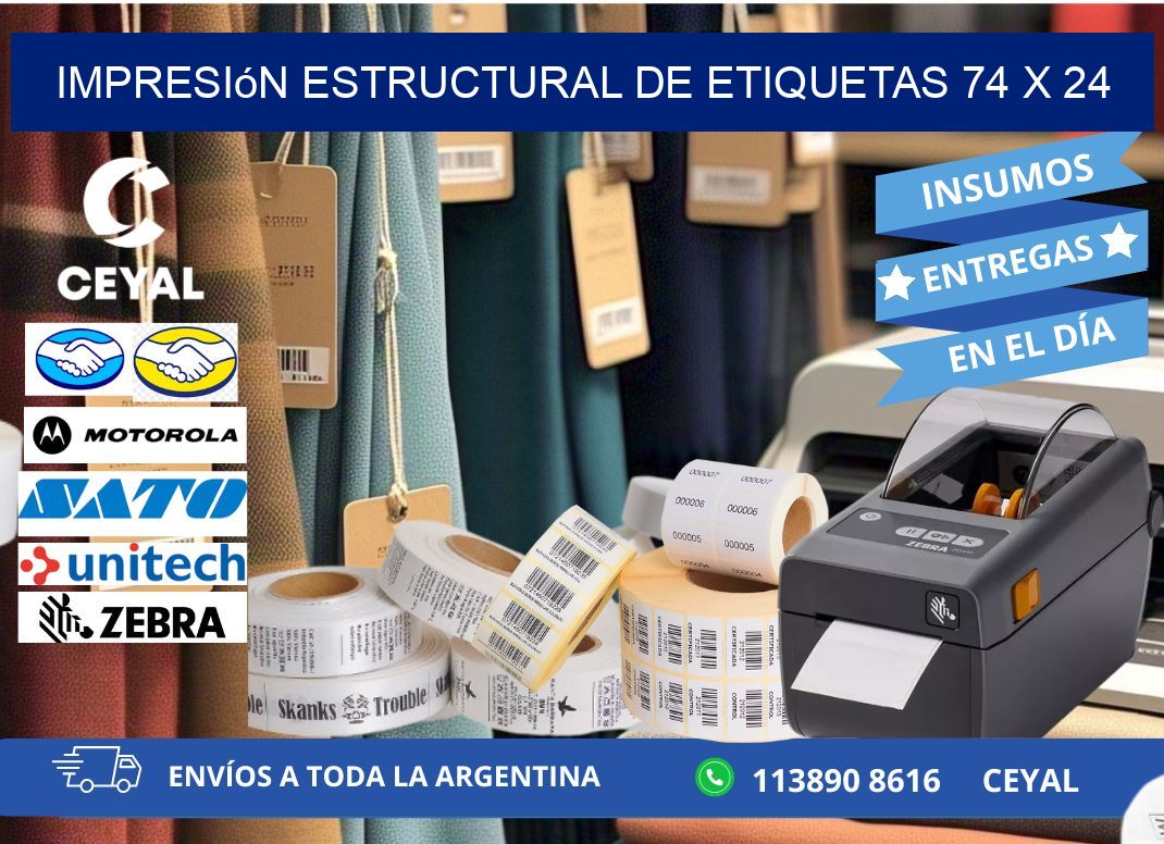 impresión estructural de etiquetas 74 x 24