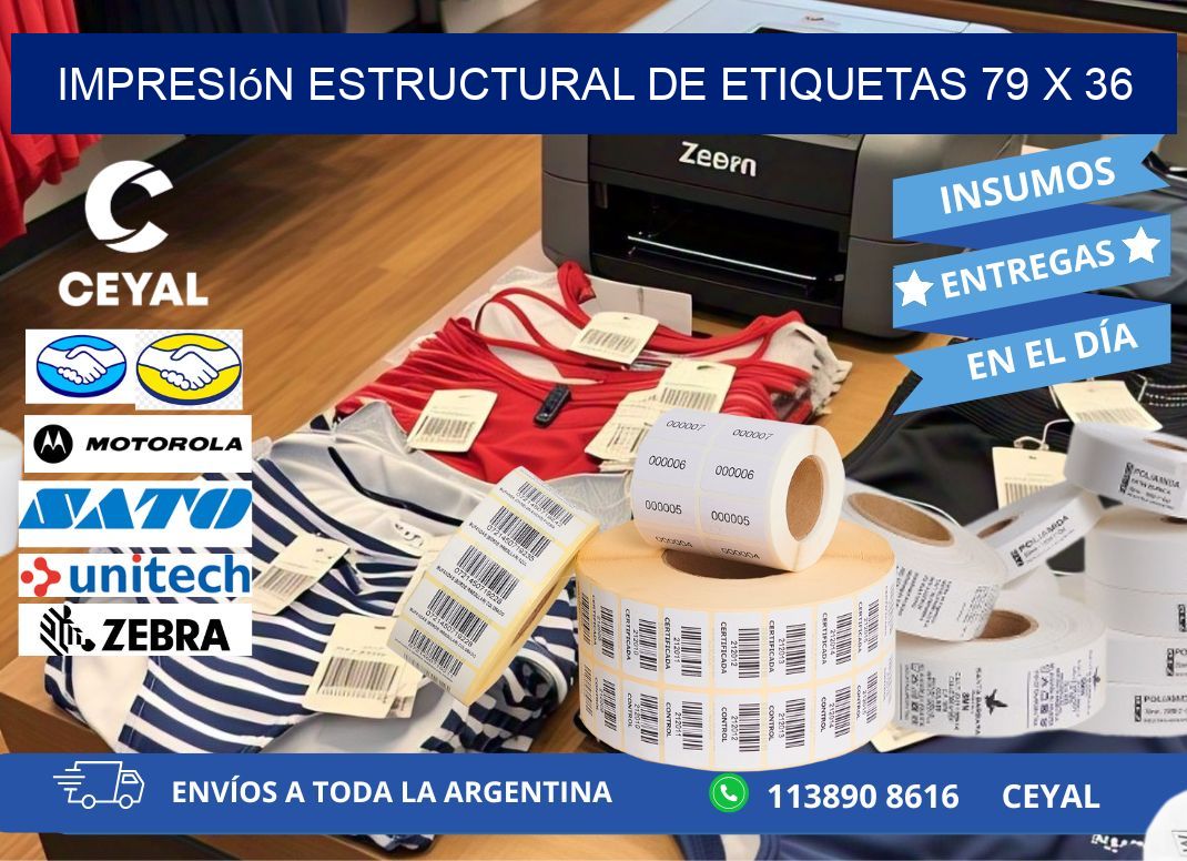 impresión estructural de etiquetas 79 x 36