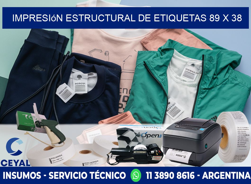 impresión estructural de etiquetas 89 x 38