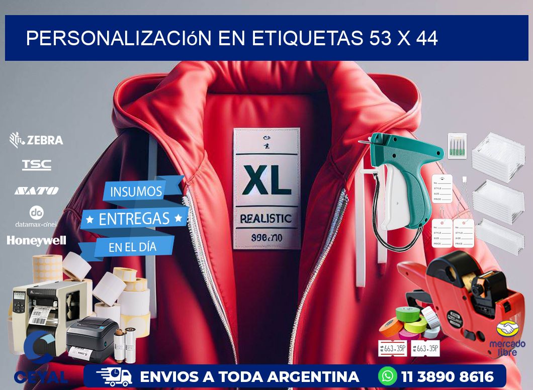 personalización en etiquetas 53 x 44