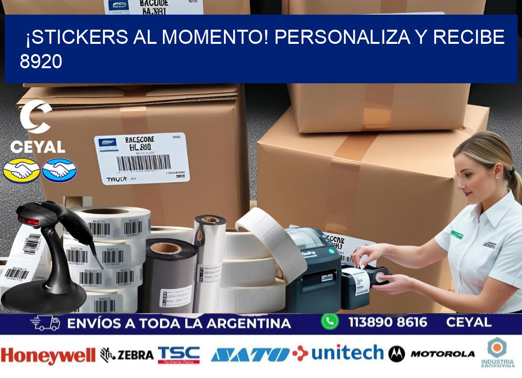 ¡Stickers al Momento! Personaliza y Recibe 8920