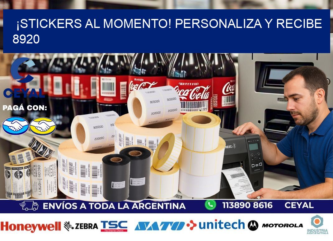 ¡Stickers al Momento! Personaliza y Recibe 8920