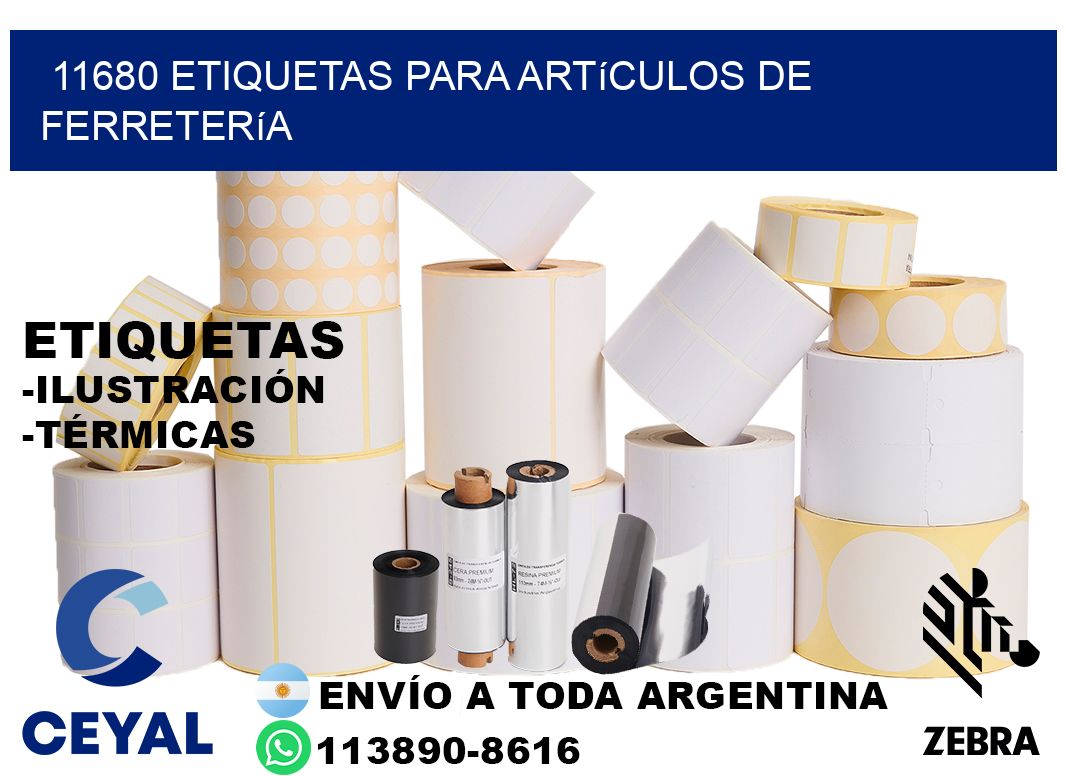11680 Etiquetas para artículos de ferretería