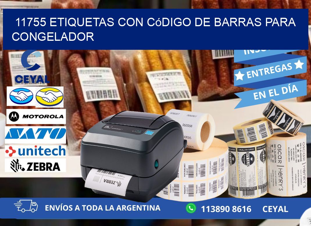 11755 Etiquetas con código de barras para congelador