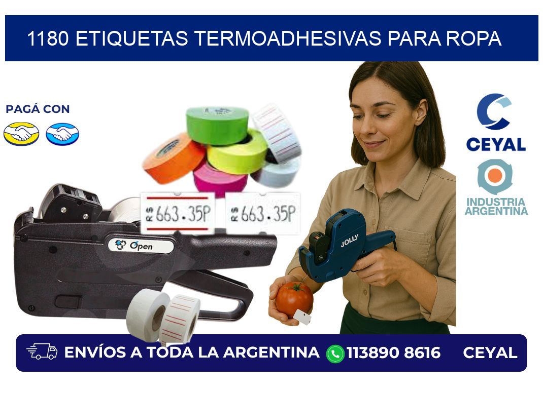 1180 Etiquetas termoadhesivas para ropa