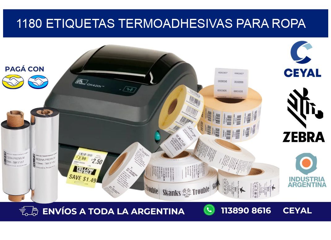 1180 Etiquetas termoadhesivas para ropa