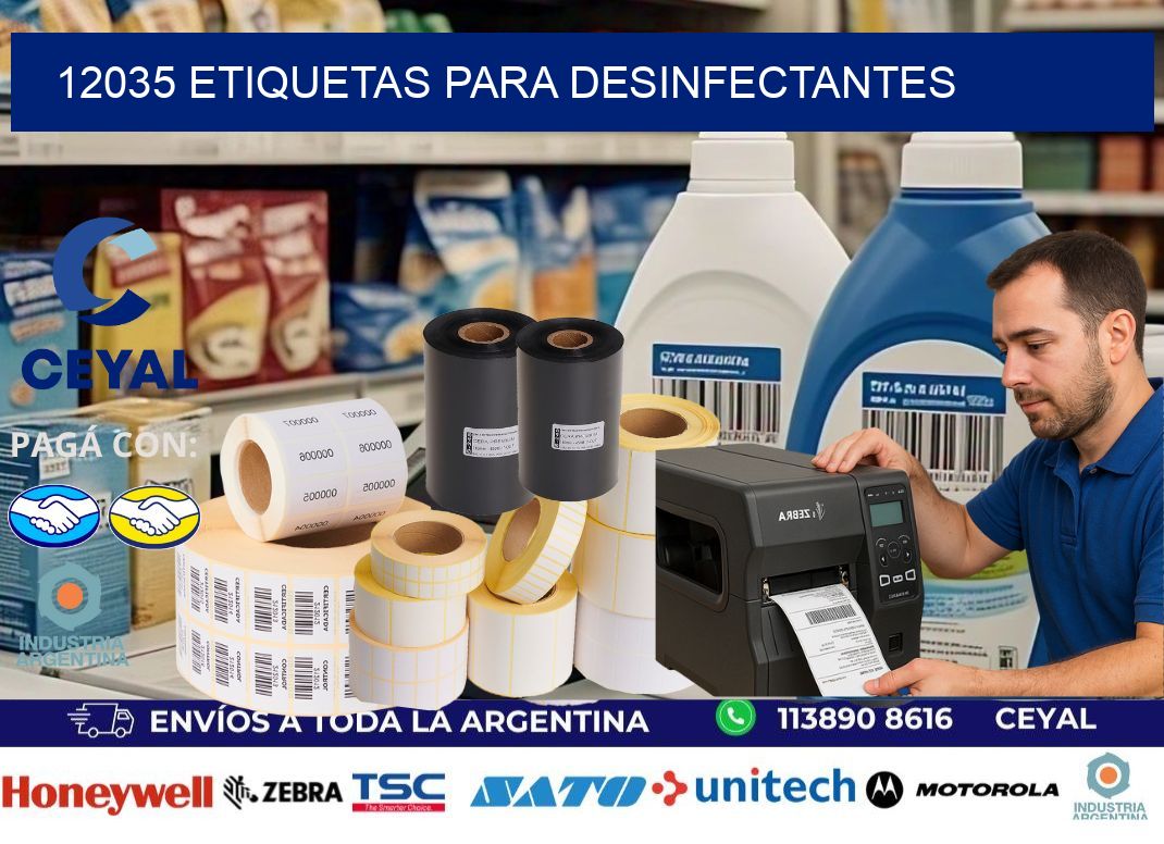 12035 Etiquetas para desinfectantes