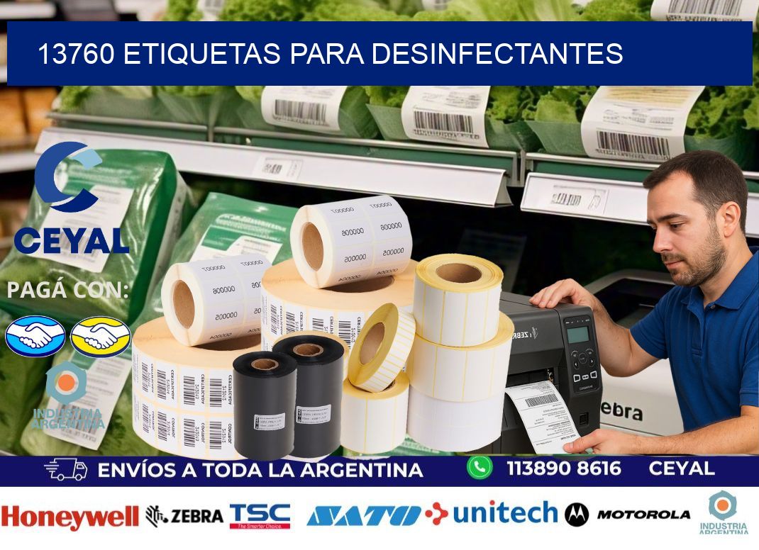 13760 Etiquetas para desinfectantes