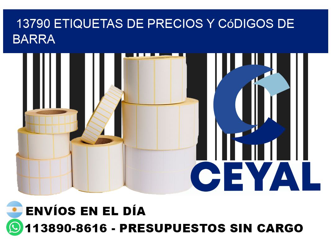 13790 Etiquetas de precios y códigos de barra