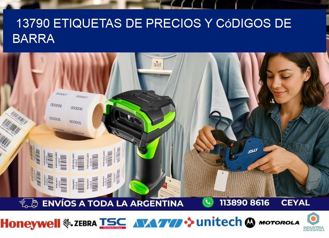 13790 Etiquetas de precios y códigos de barra