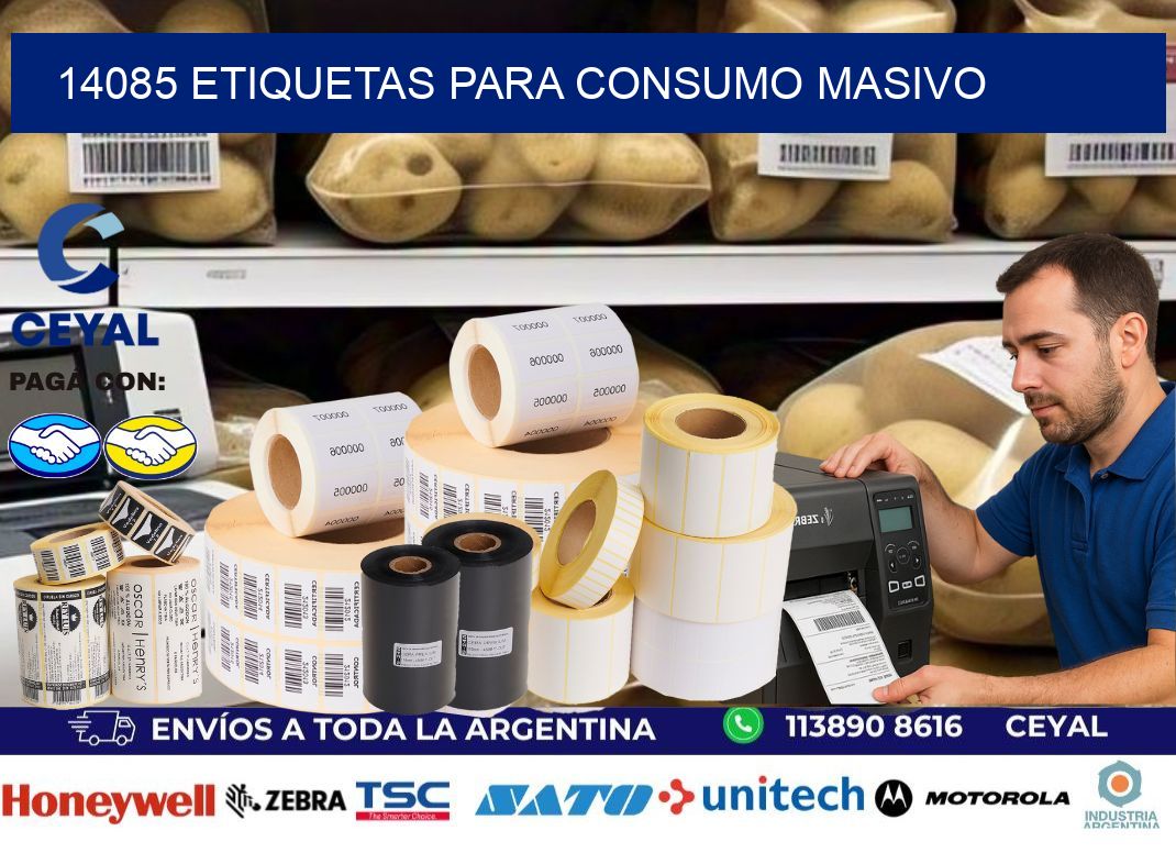 14085 Etiquetas para consumo masivo