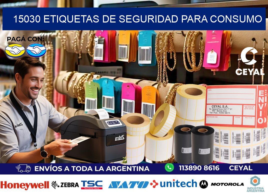 15030 Etiquetas de seguridad para consumo