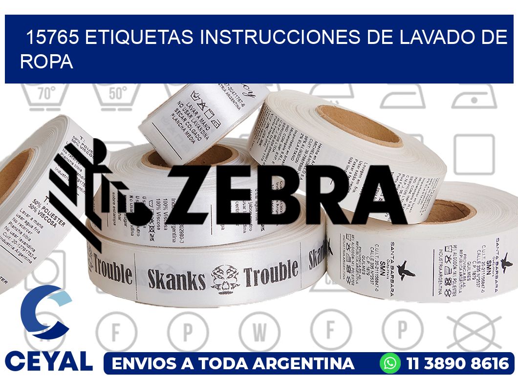 15765 etiquetas instrucciones de lavado de ropa