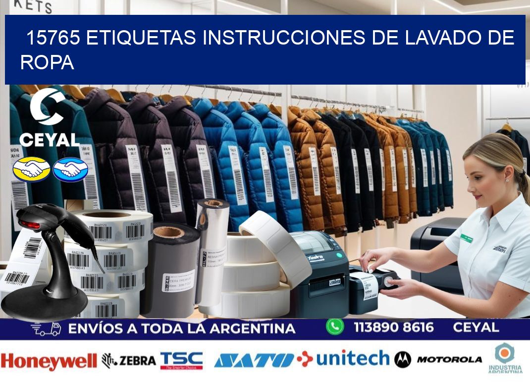 15765 etiquetas instrucciones de lavado de ropa