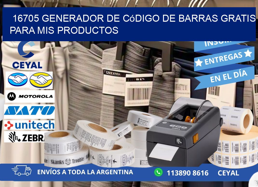 16705 Generador de código de barras gratis para mis productos