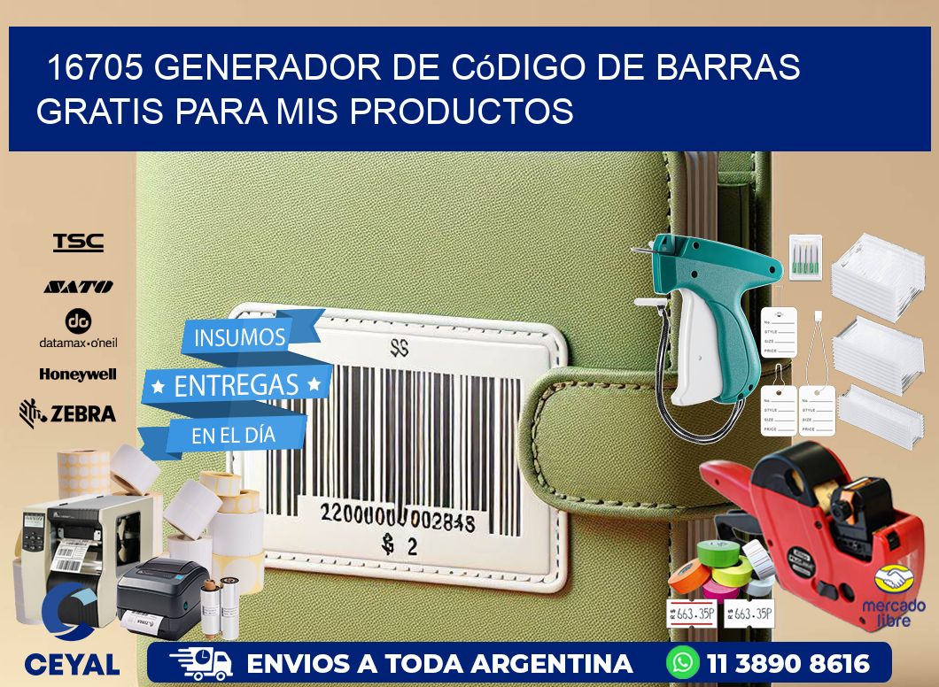 16705 Generador de código de barras gratis para mis productos