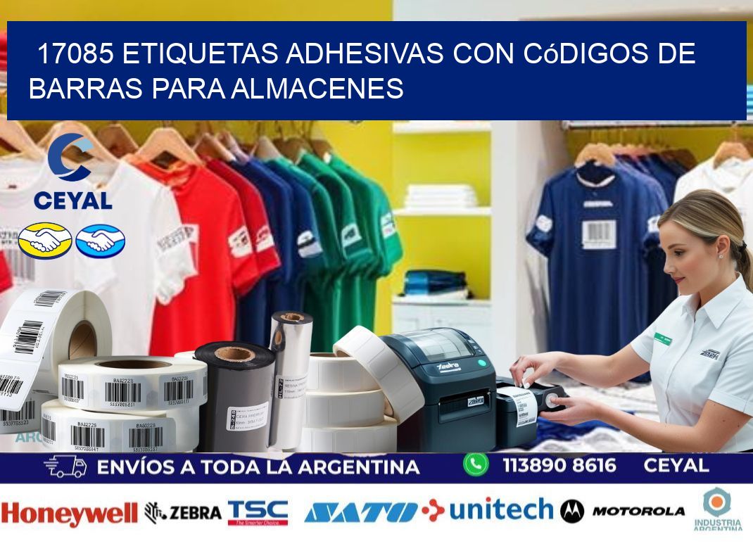 17085 etiquetas adhesivas con códigos de barras para almacenes