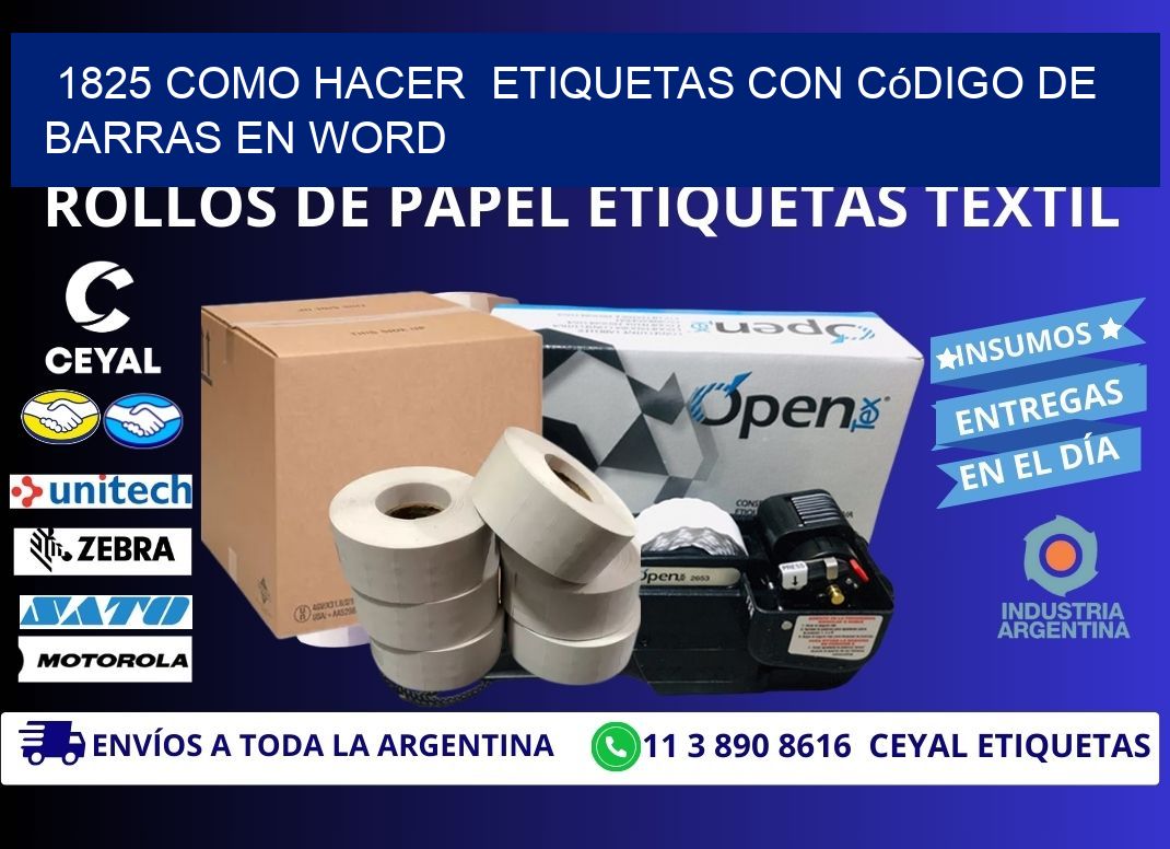 1825 Como hacer  etiquetas con código de barras en Word