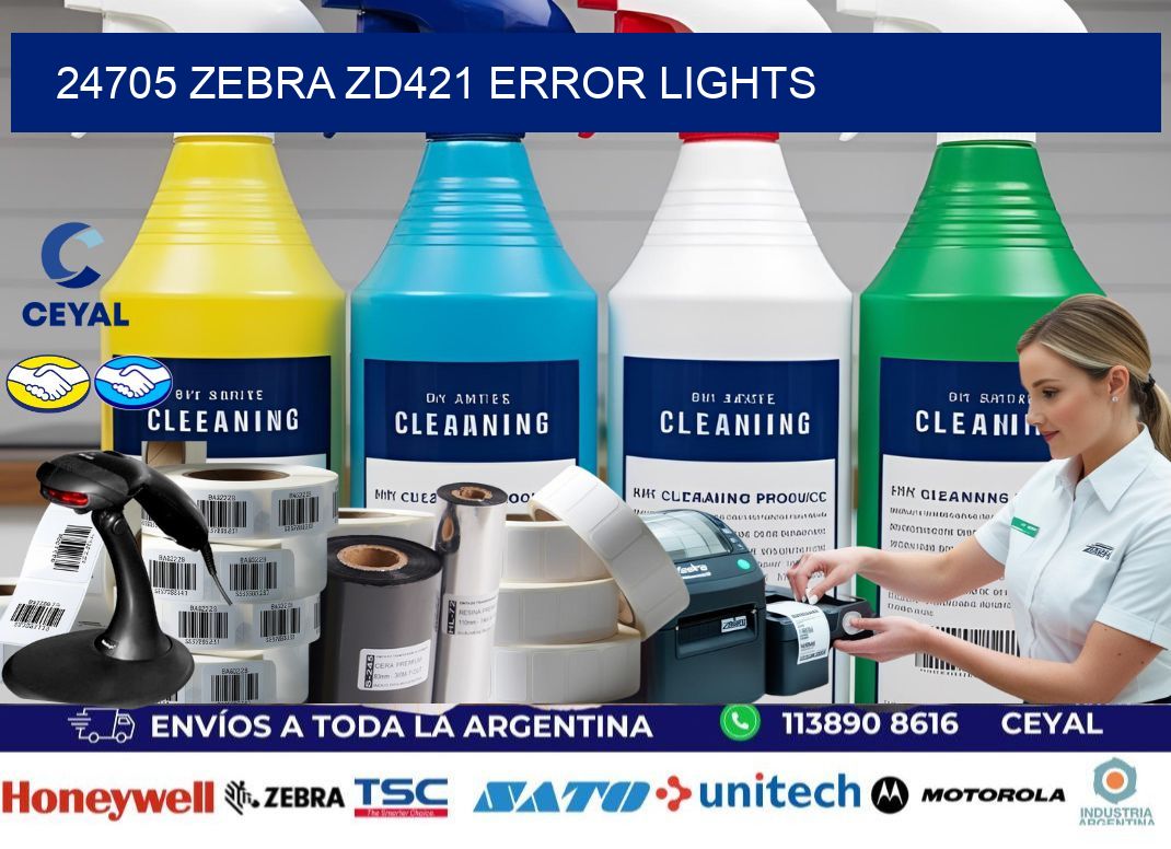 24705 Zebra ZD421 error lights