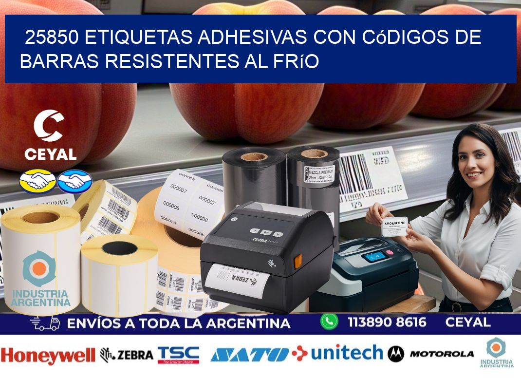 25850 Etiquetas adhesivas con códigos de barras resistentes al frío