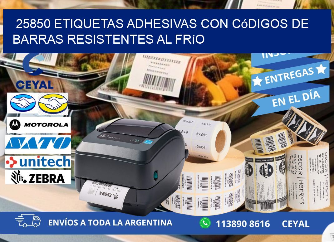 25850 Etiquetas adhesivas con códigos de barras resistentes al frío