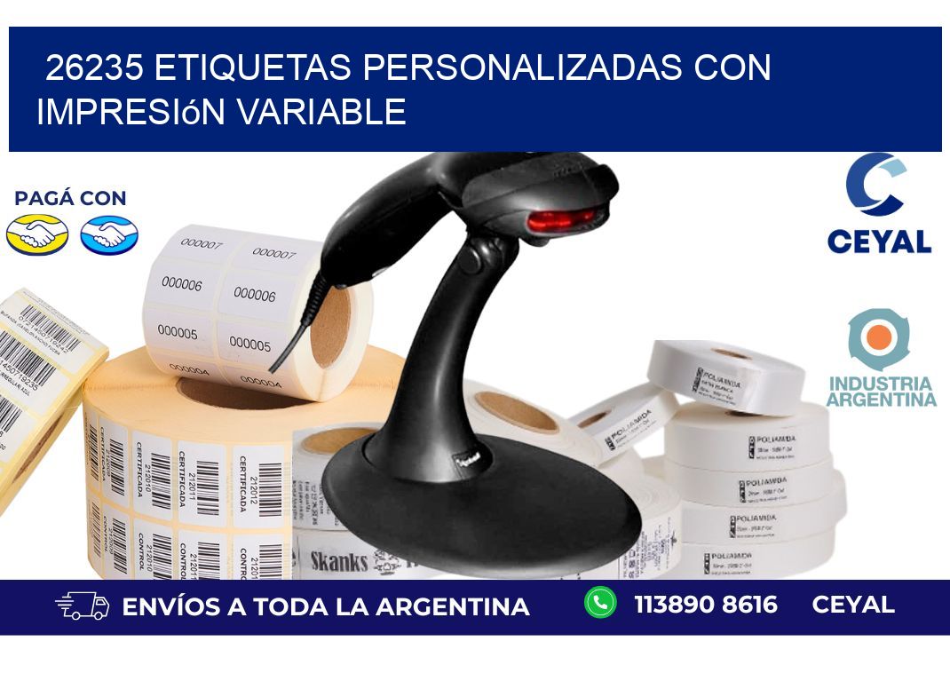 26235 etiquetas personalizadas con impresión variable