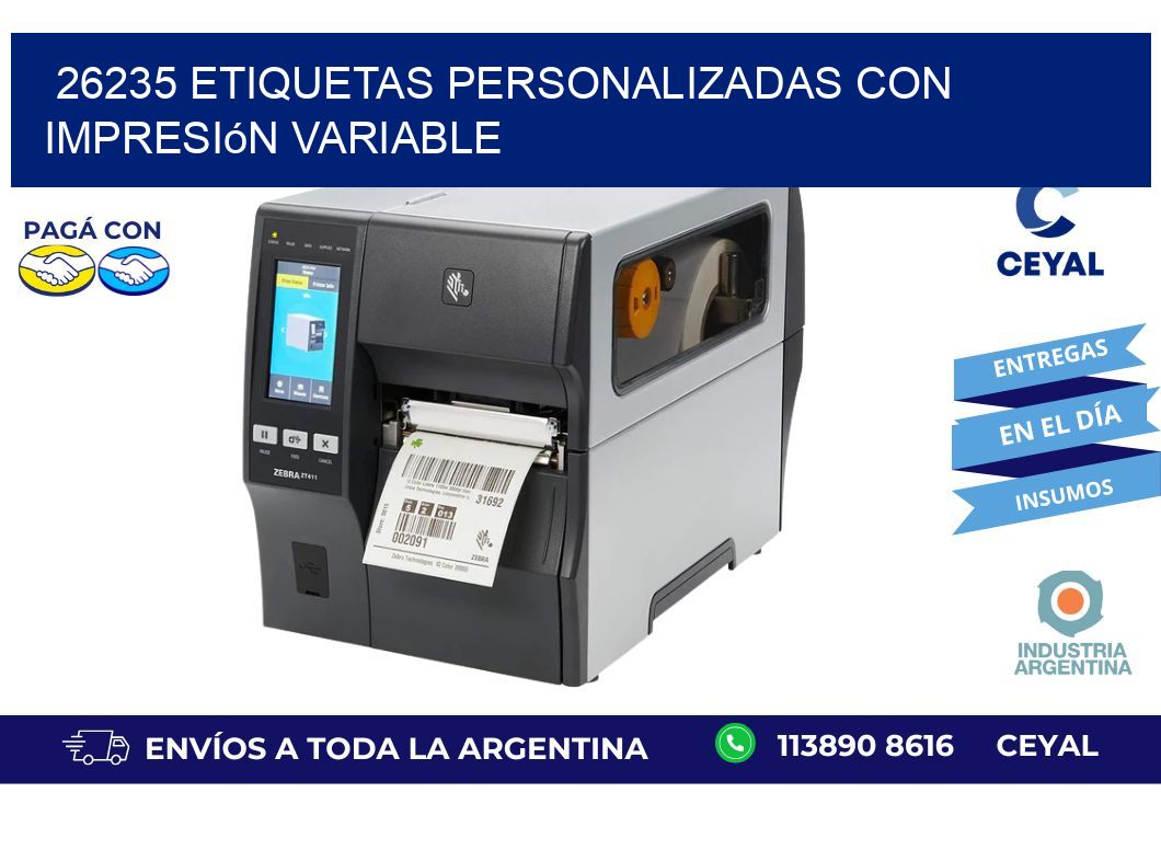 26235 etiquetas personalizadas con impresión variable
