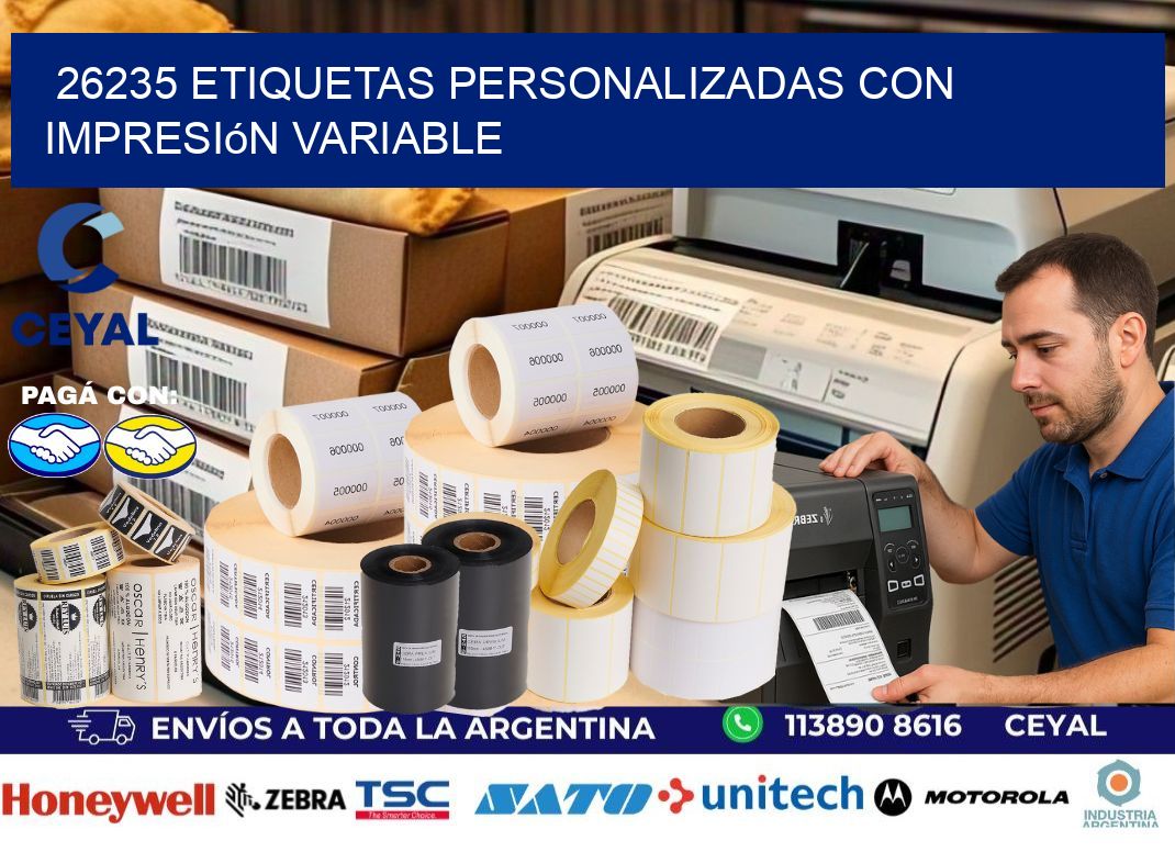 26235 etiquetas personalizadas con impresión variable