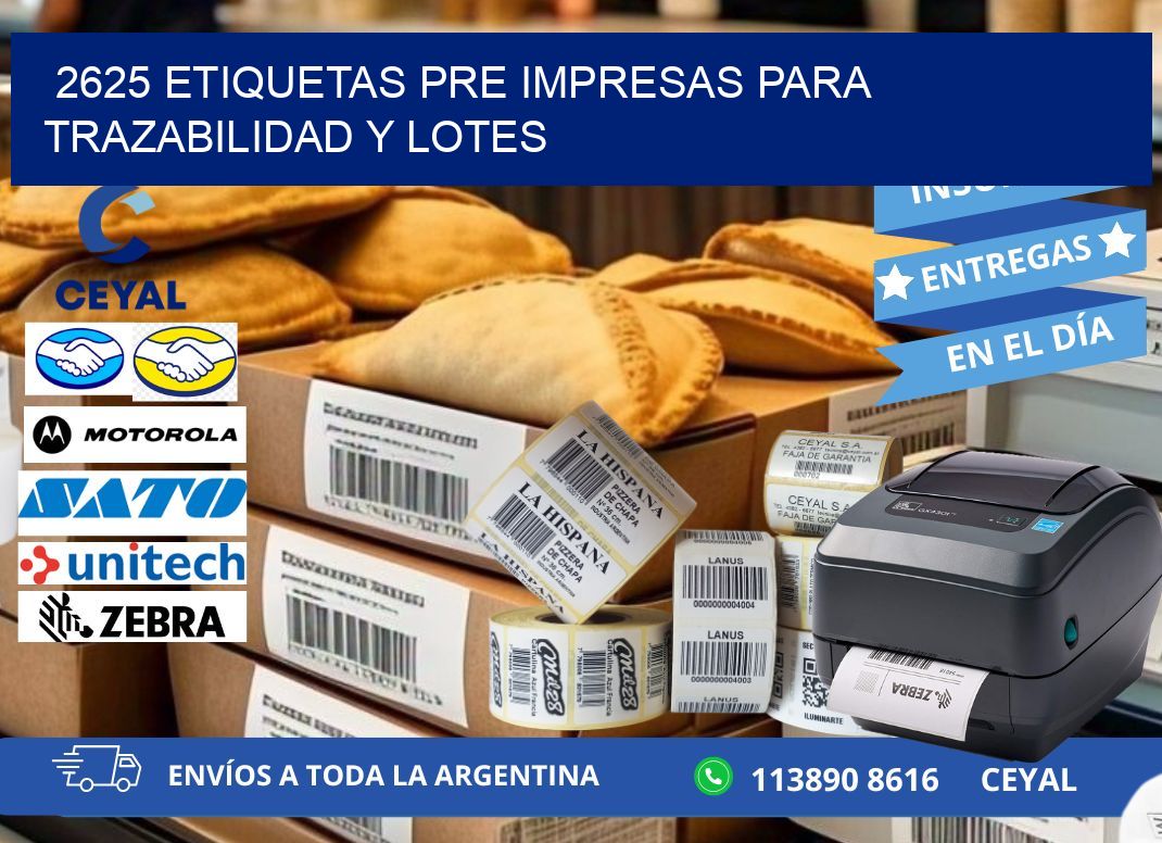 2625 etiquetas pre impresas para trazabilidad y lotes