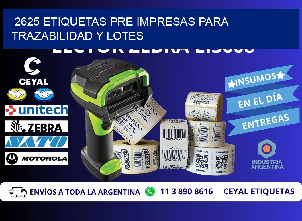 2625 etiquetas pre impresas para trazabilidad y lotes