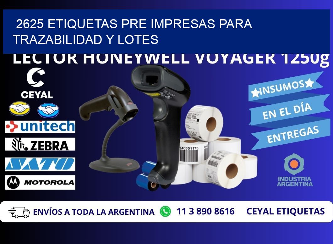 2625 etiquetas pre impresas para trazabilidad y lotes